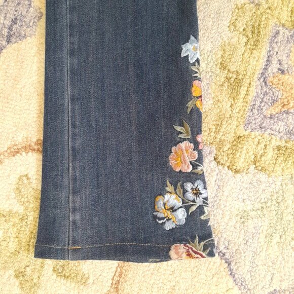 Sundance Driftwood Kelly Embroidered Jeans Womens 28 Bootcut Cottagecore Floral - Picture 4 of 14